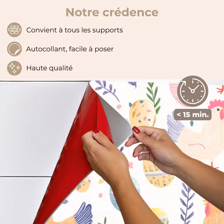 Fond de hotte - Motif - Poulet - Œufs de Pâques — 4