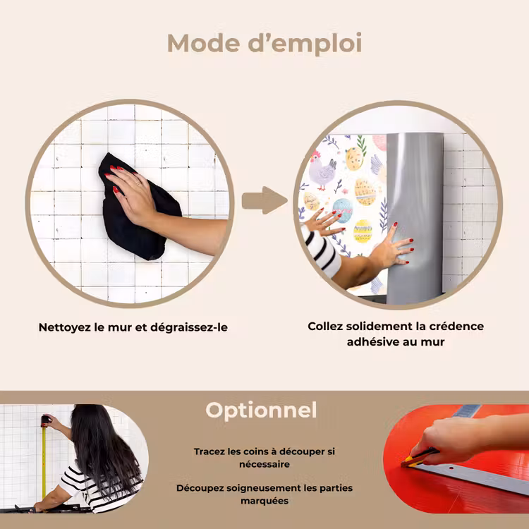 Fond de hotte - Motif - Poulet - Œufs de Pâques — 6
