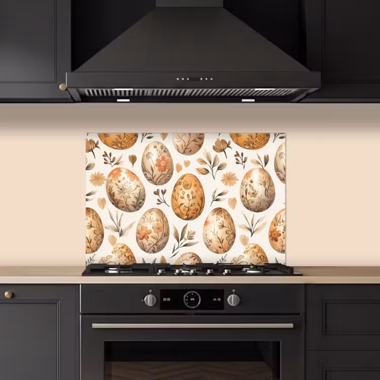 Fond de hotte - Oeufs de Pâques - Marron - Fleurs — 5