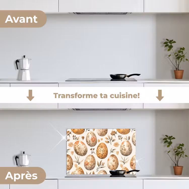 Fond de hotte - Oeufs de Pâques - Marron - Fleurs — 7