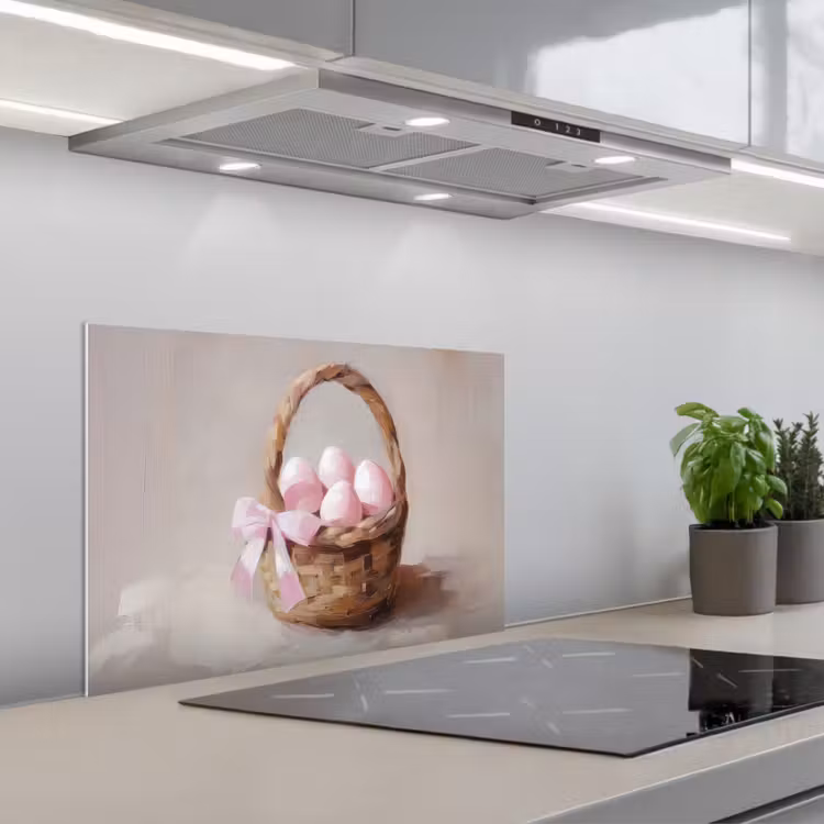 Fond de hotte - Panier - Oeufs - Rose — 1