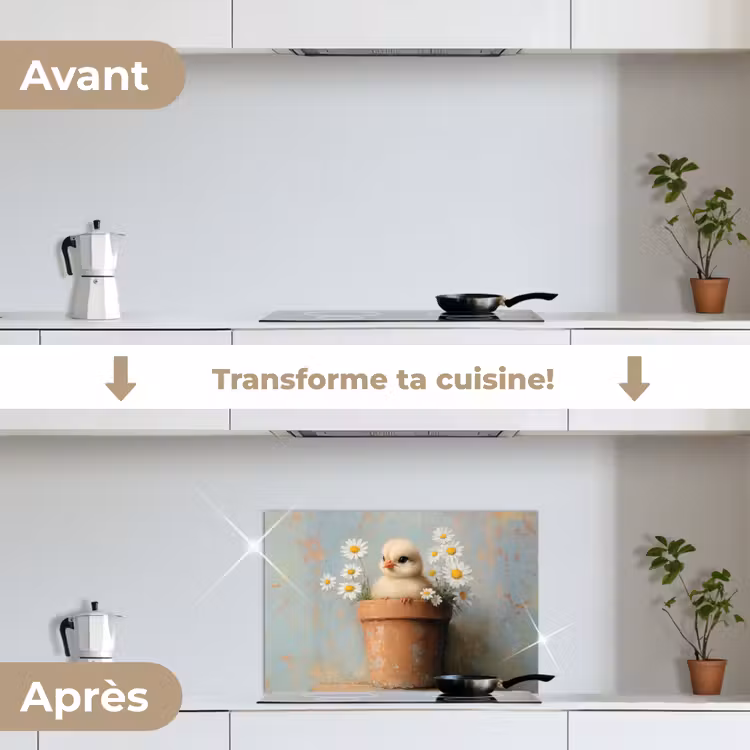 Fond de hotte - Pot de fleurs - Poussin - Fleurs — 7