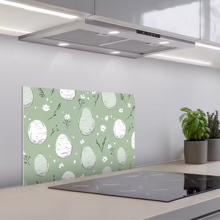 Fond de hotte - Vert - Œufs - Motif — 1