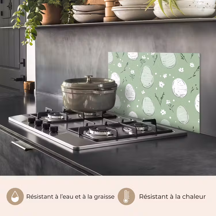 Fond de hotte - Vert - Œufs - Motif — 2