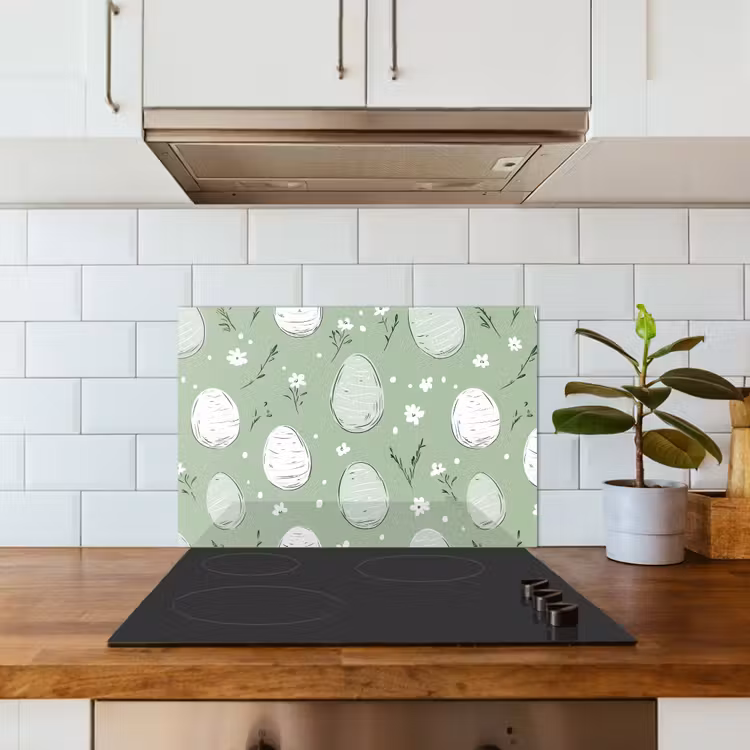 Fond de hotte - Vert - Œufs - Motif — 3