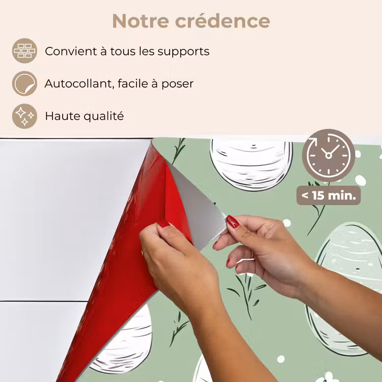 Fond de hotte - Vert - Œufs - Motif — 4