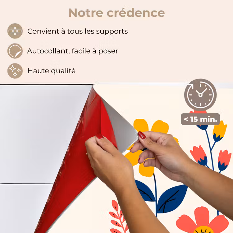 Fond de hotte - Illustration - Fleurs - Feuilles - Rose — 4
