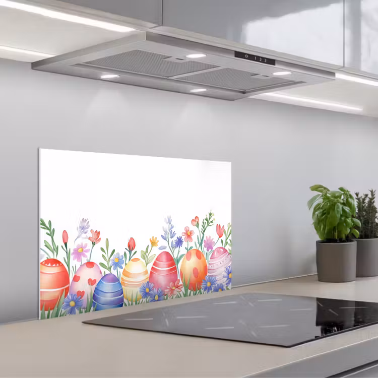 Fond de hotte - Jardin de fleurs - Coloré - Œufs — 1