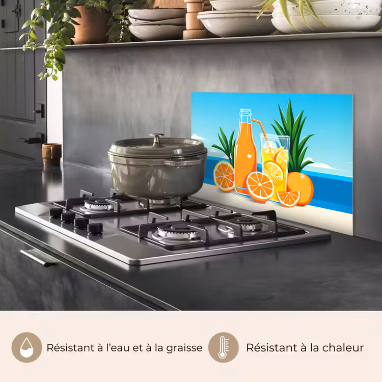 Fond de hotte - Oranges - Glaçons - Mer - Illustration — 2