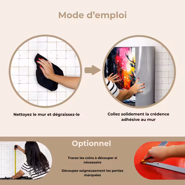 Fond de hotte - Renne - Bois - Couronne - Coloré — 6