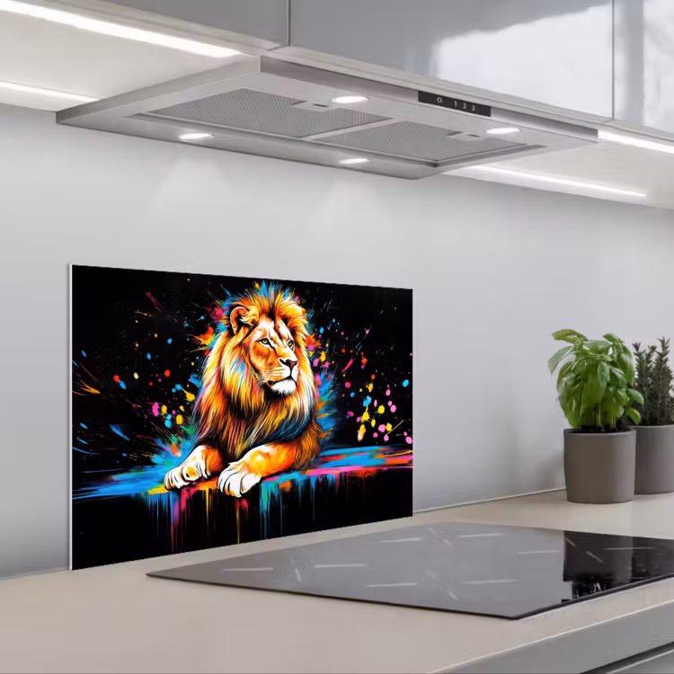 Fond de hotte - Lion - Coloré - Éclaboussures — 1