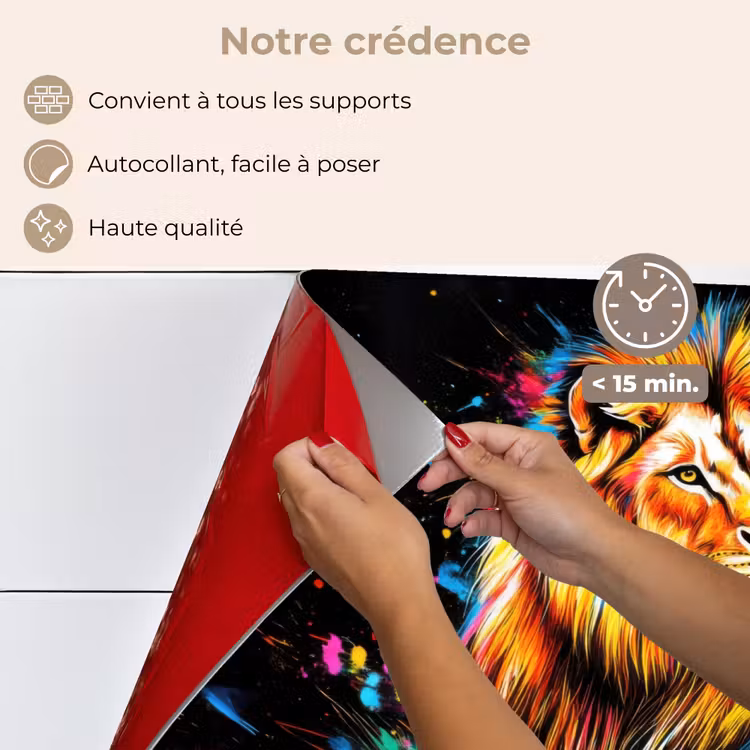 Fond de hotte - Lion - Coloré - Éclaboussures — 4