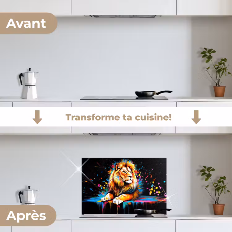 Fond de hotte - Lion - Coloré - Éclaboussures — 7