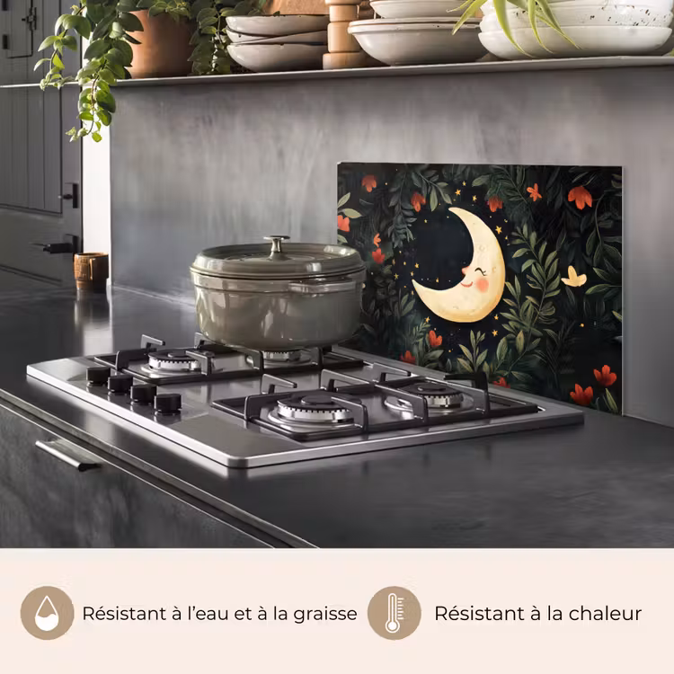 Fond de hotte - Lune - Fleurs - Ciel nocturne — 2