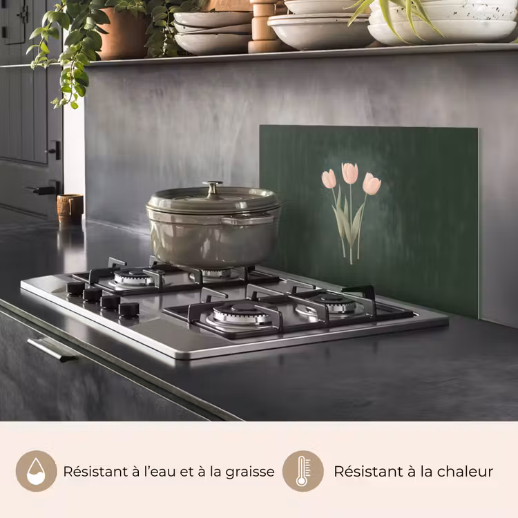 Fond de hotte - Tulipes - Amour - Vert foncé — 2