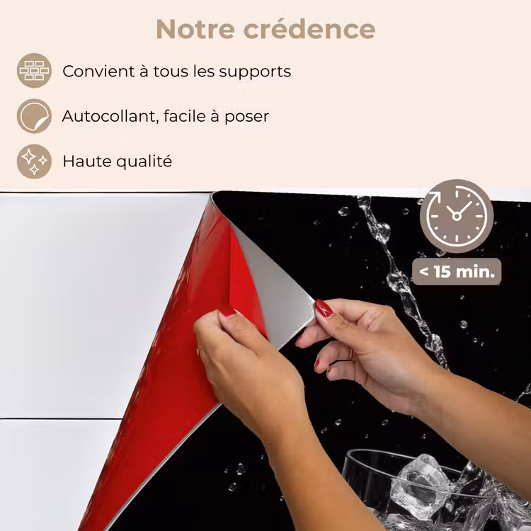 Fond de hotte - Verres à whisky - Glace - Splashes - Noir — 4