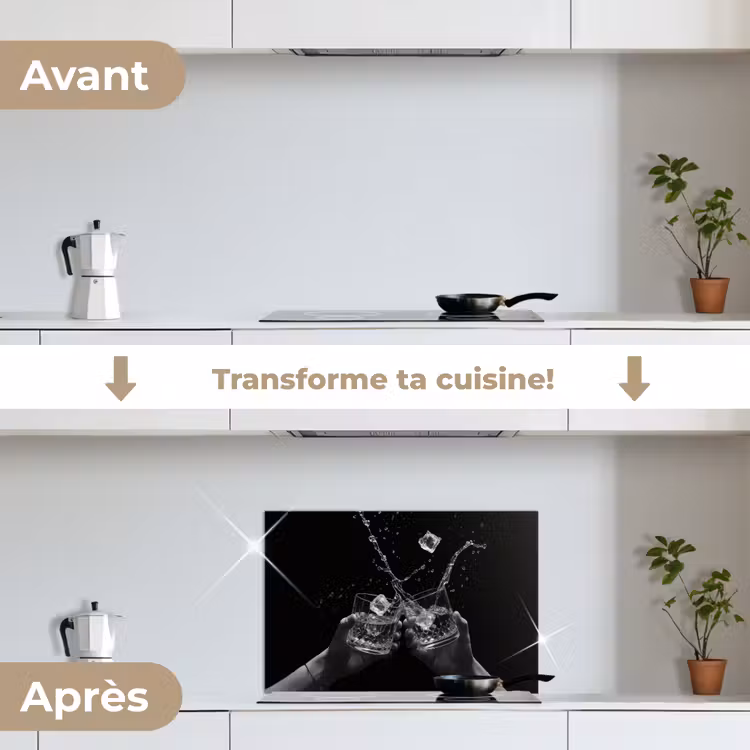 Fond de hotte - Verres à whisky - Glace - Splashes - Noir — 7