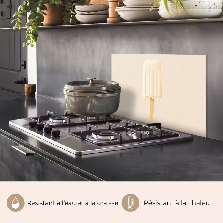 Fond de hotte - Minimaliste - Glace à l'eau - Bâton - Beige — 2