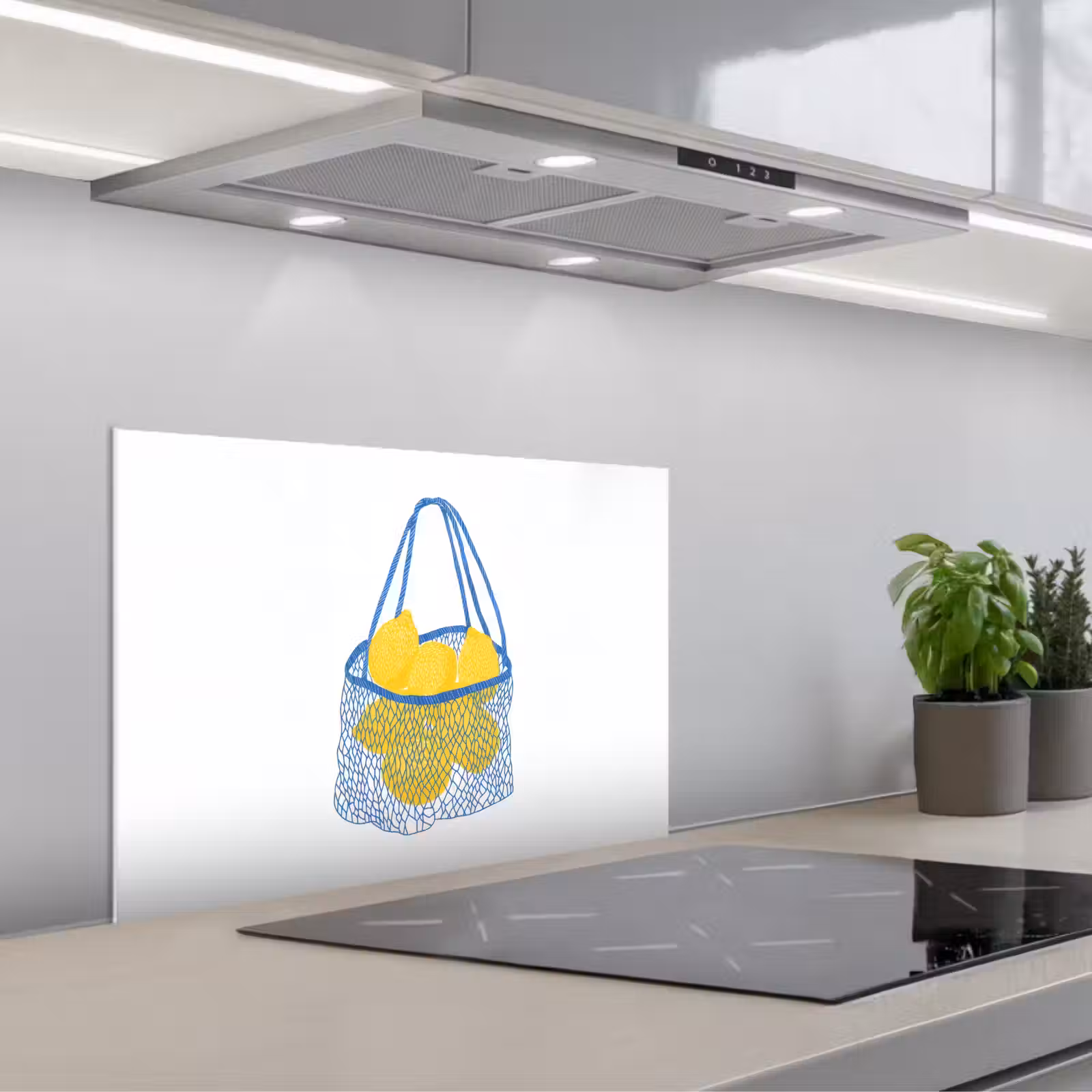 Fond de hotte - Sac - Bleu - Citrons - Illustration — 1