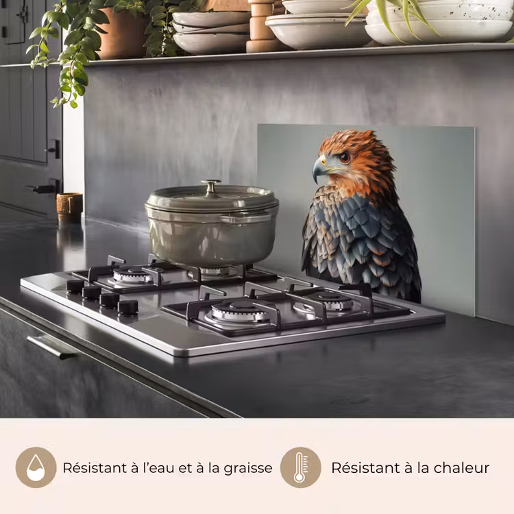 Fond de hotte - Oiseau - Réaliste - Plumes - Marron — 2