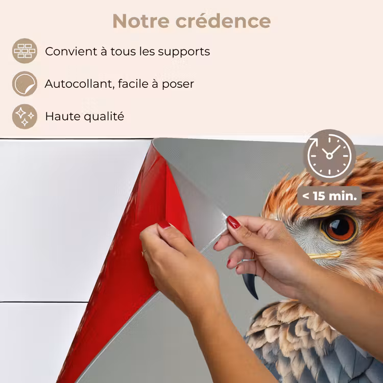 Fond de hotte - Oiseau - Réaliste - Plumes - Marron — 4