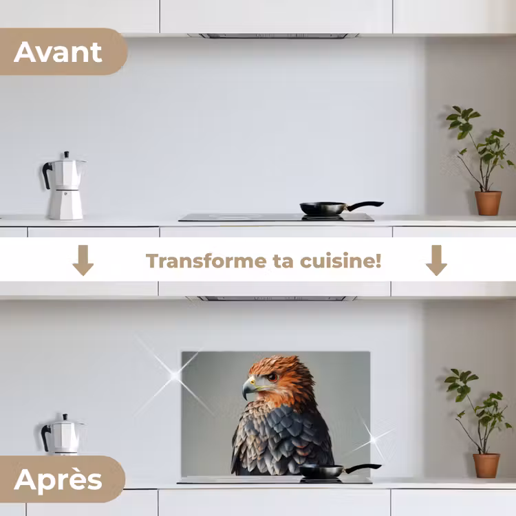 Fond de hotte - Oiseau - Réaliste - Plumes - Marron — 7
