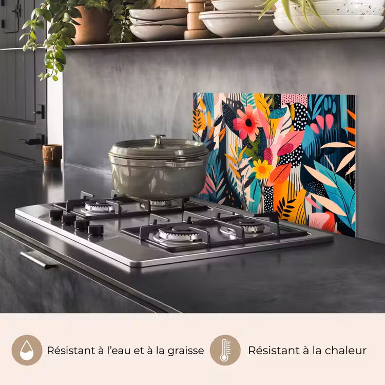 Fond de hotte - Peinture - Abstrait - Fleurs - Rose — 2