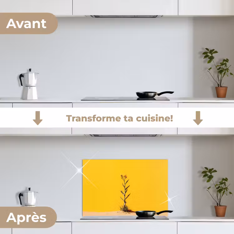 Fond de hotte - Sable - Plante - Jaune - Minimaliste — 7