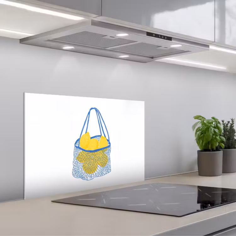 Fond de hotte - Sac - Bleu - Citrons - Illustration — 1