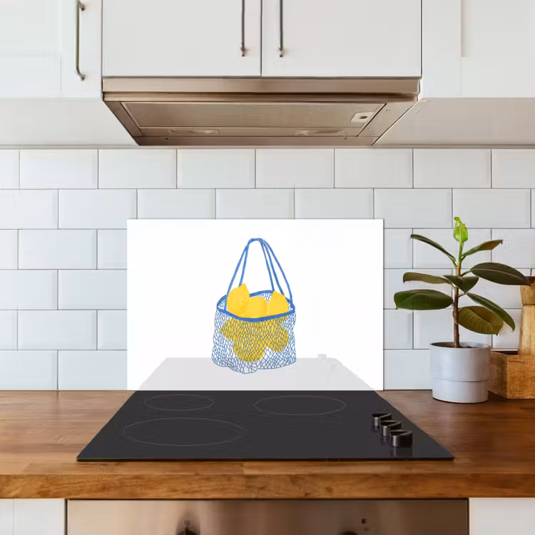 Fond de hotte - Sac - Bleu - Citrons - Illustration — 3