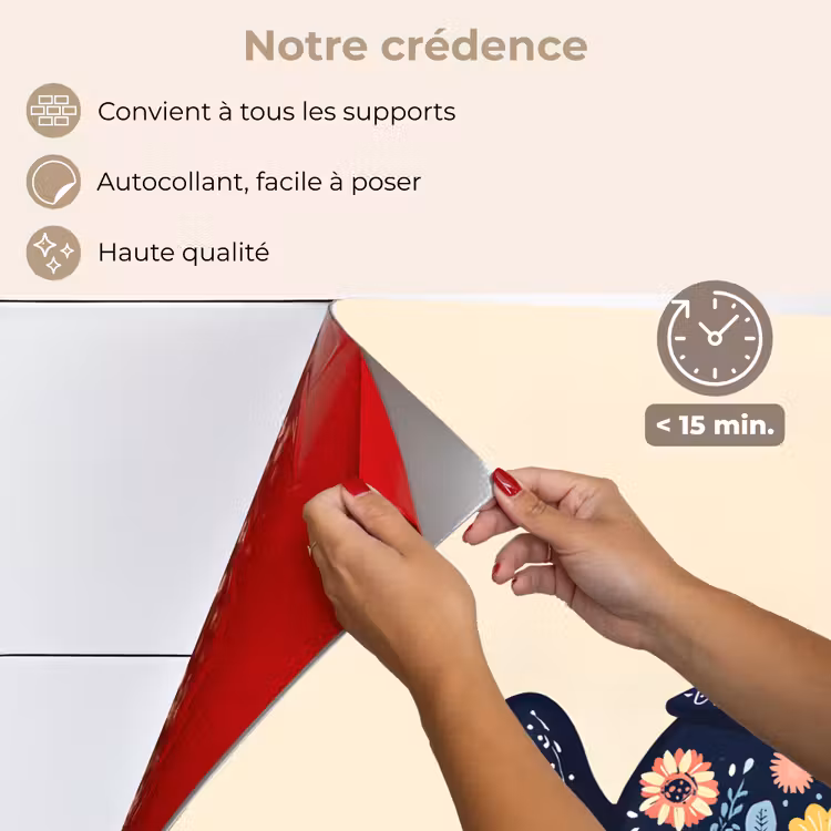Fond de hotte - Théière - Coloré - Fleurs — 4
