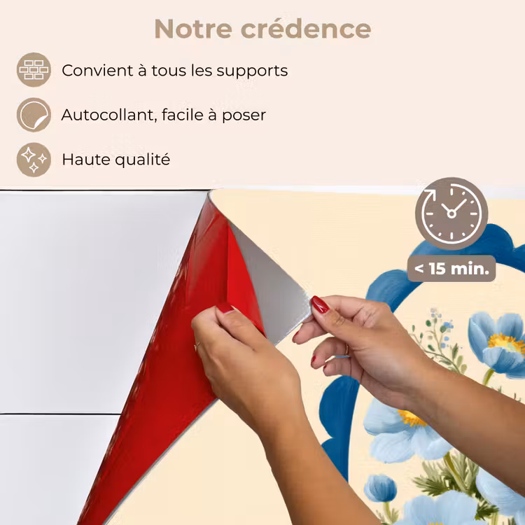 Fond de hotte - Liste - Fleurs - Bleu clair - Illustration — 4