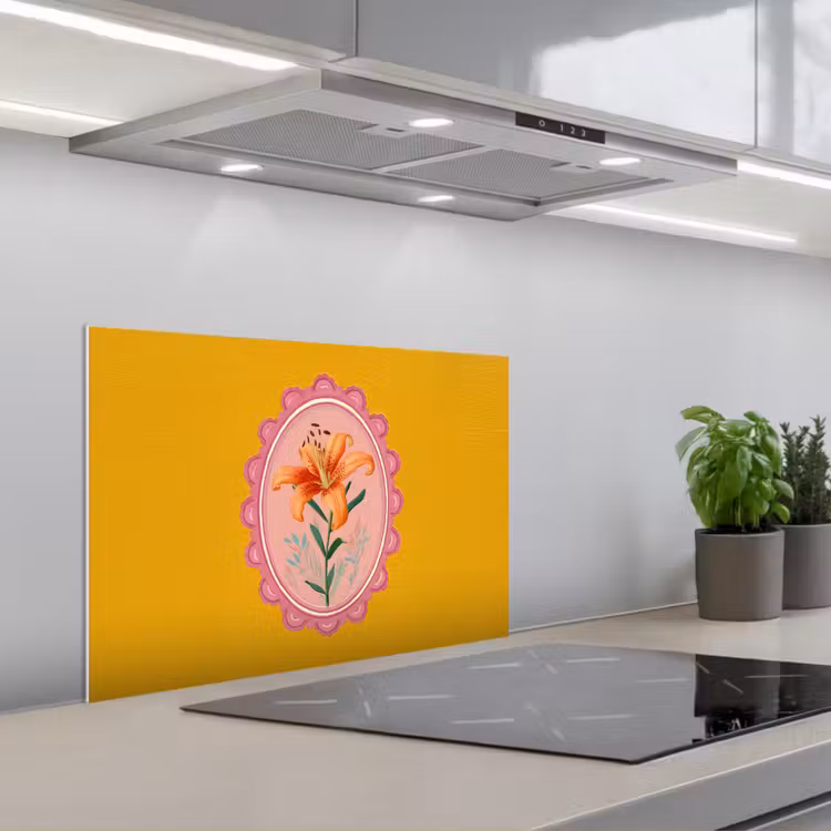Fond de hotte - Lys - Orange - Cadre - Ovale — 1
