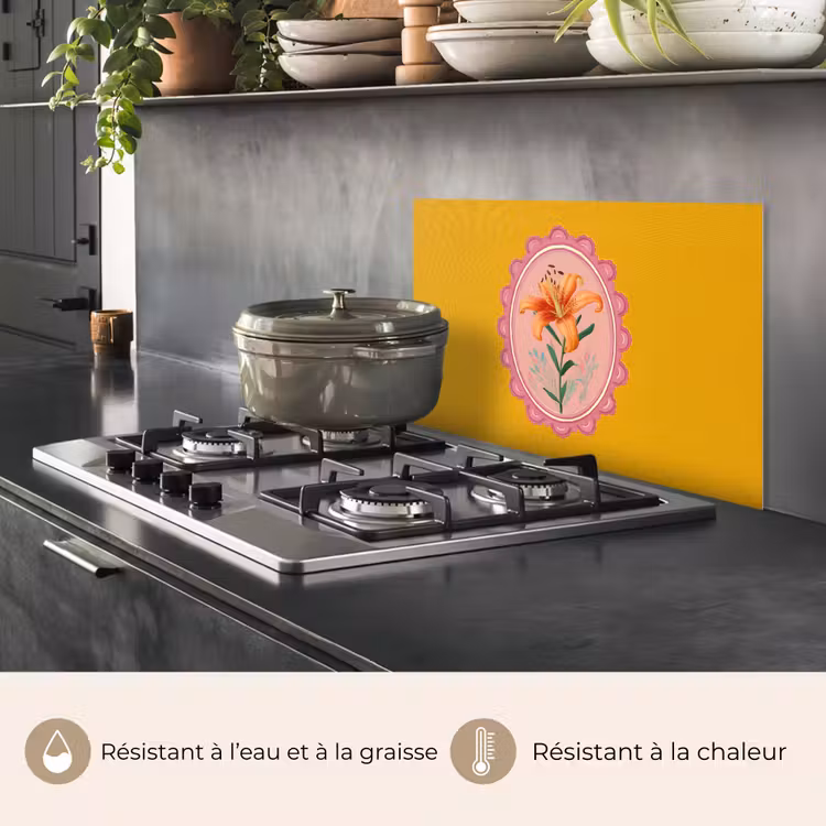 Fond de hotte - Lys - Orange - Cadre - Ovale — 2