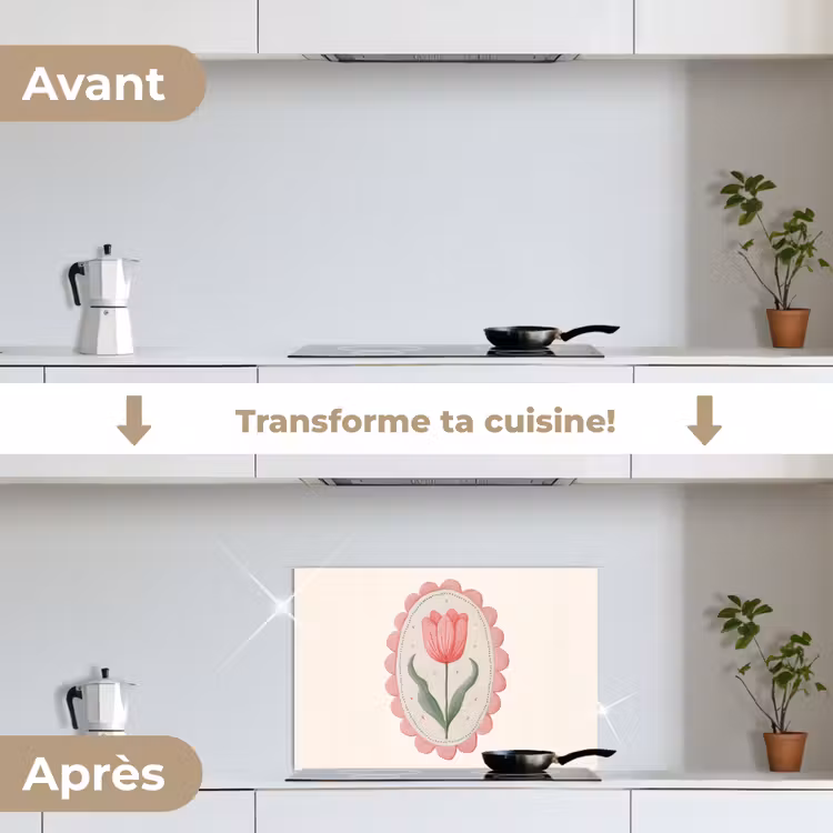 Fond de hotte - Tulipe - Cadre - Ovale - Illustration — 7