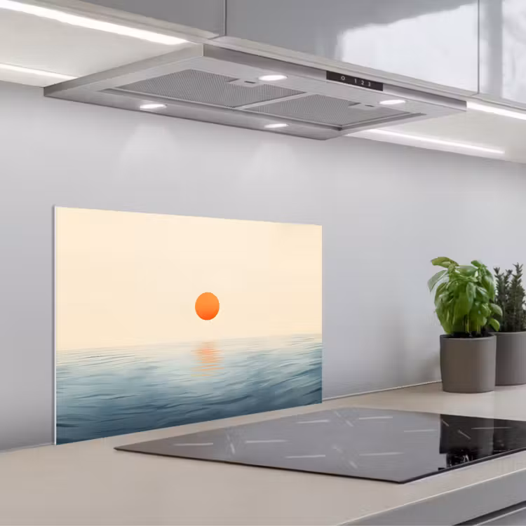 Fond de hotte - Soleil - Orange - Mer — 1