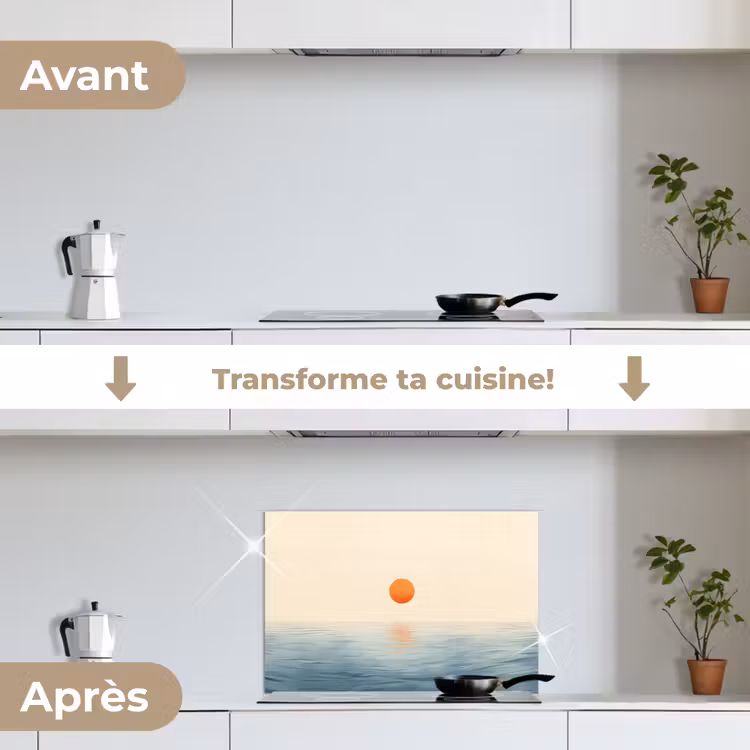 Fond de hotte - Soleil - Orange - Mer — 7