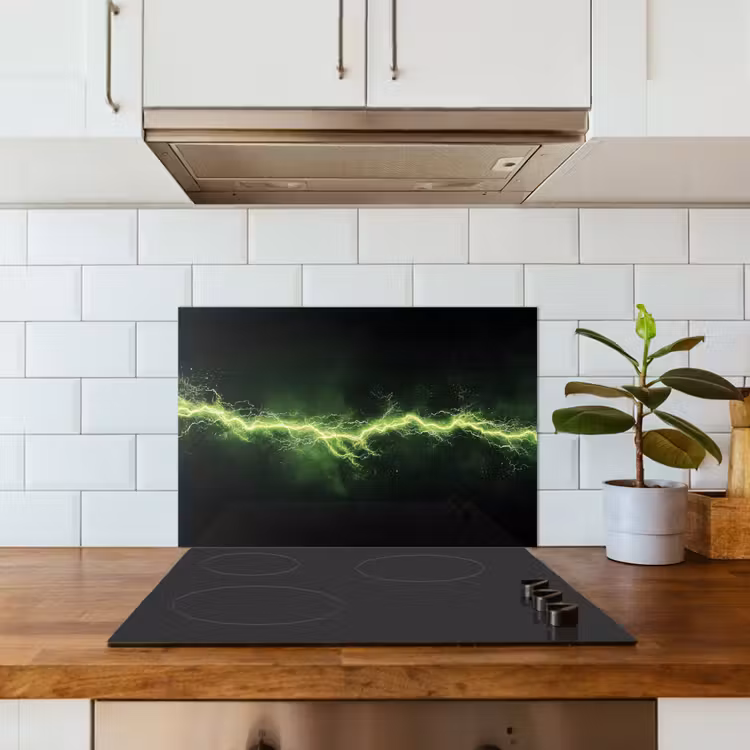 Fond de hotte - Jeu - Électricité - Ligne - Étincelles - Vert — 3