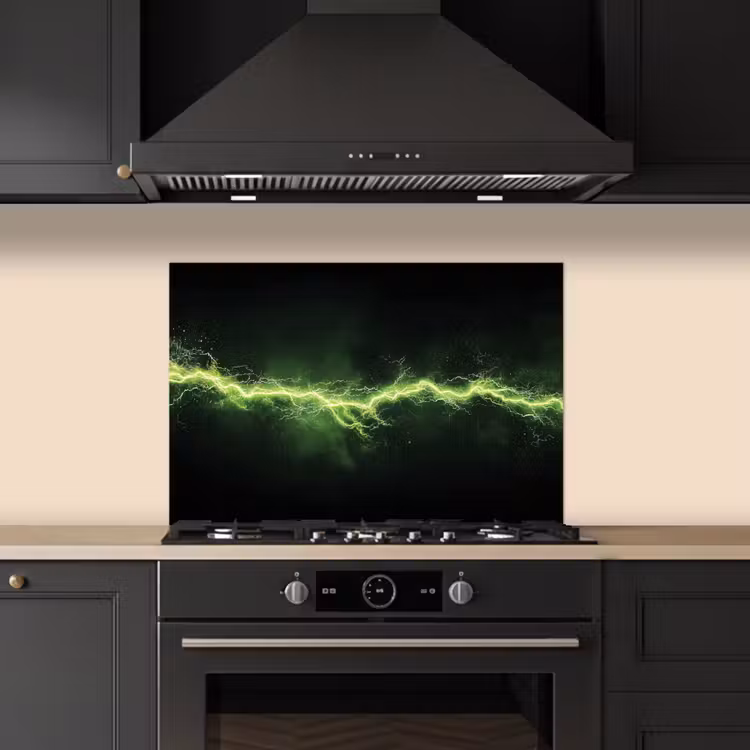 Fond de hotte - Jeu - Électricité - Ligne - Étincelles - Vert — 5