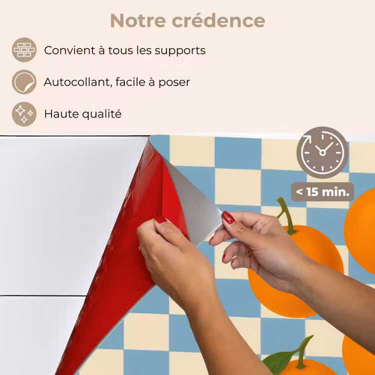 Fond de hotte - Oranges - Feuilles - Bloqué - Bleu — 4