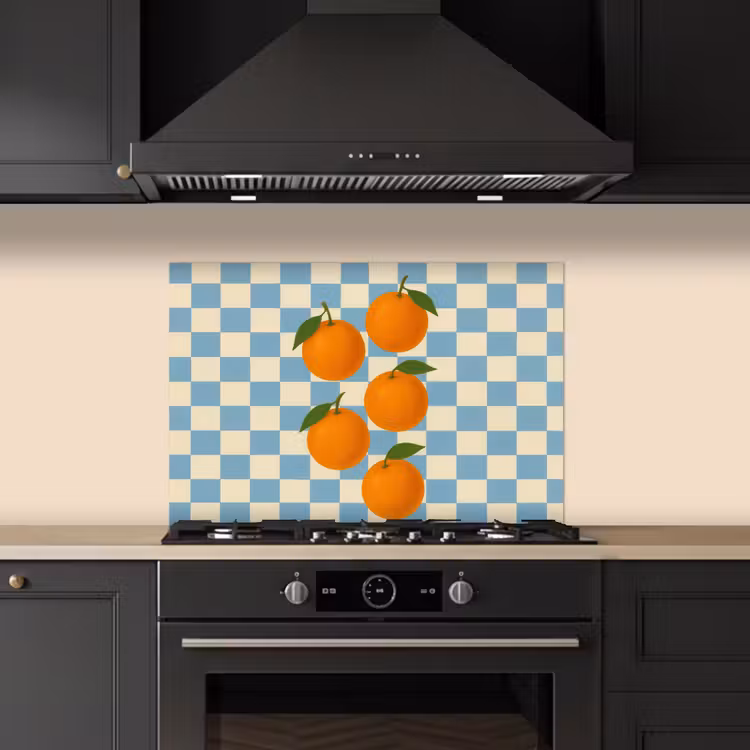 Fond de hotte - Oranges - Feuilles - Bloqué - Bleu — 5