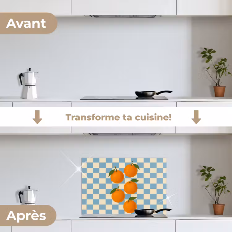 Fond de hotte - Oranges - Feuilles - Bloqué - Bleu — 7