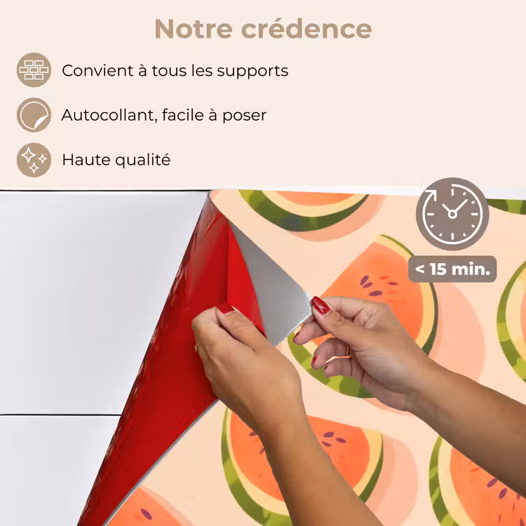 Fond de hotte - Pastèque - Tranches - Graines - Rouge — 4