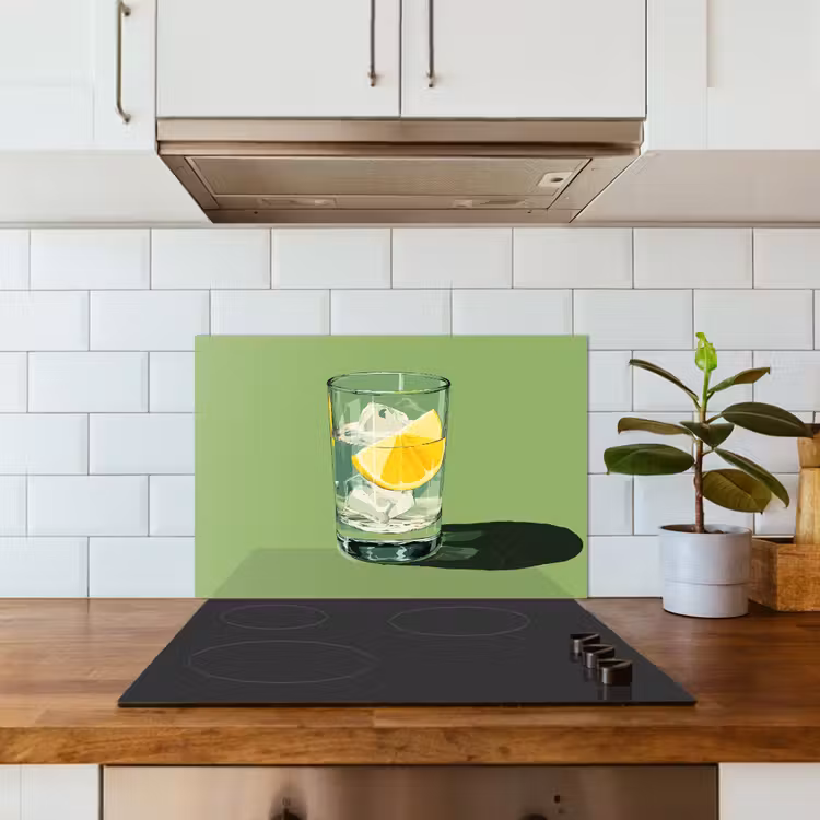 Fond de hotte - Verre - Citron - Glaçons - Vert — 3
