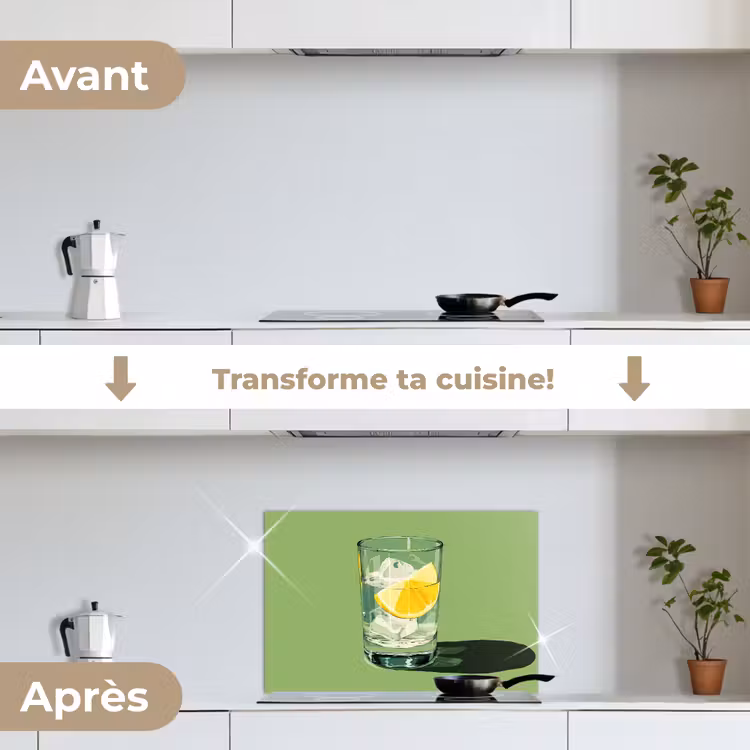 Fond de hotte - Verre - Citron - Glaçons - Vert — 7