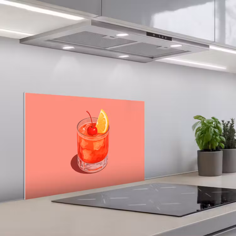 Fond de hotte - Verre - Glaçons - Citron - Cerise — 1