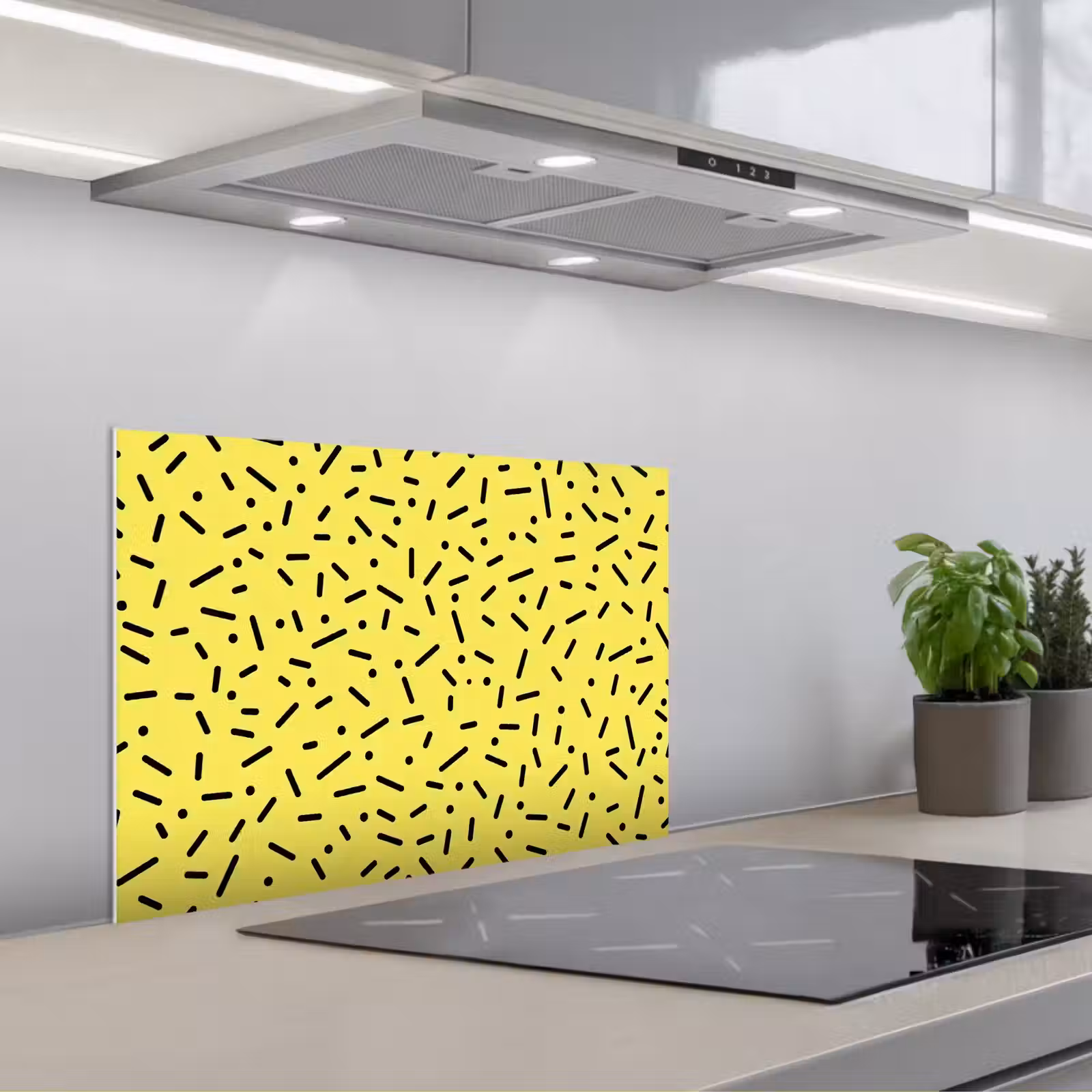 Fond de hotte - Jeux - Points - Rayures - Jaune — 1