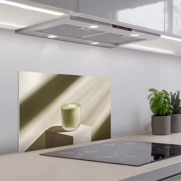 Fond de hotte - Matcha - Verre - Vert - Minimaliste — 1