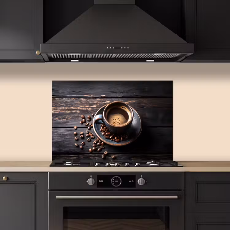 Fond de hotte - Tasse - Café - Bois - Grains — 5