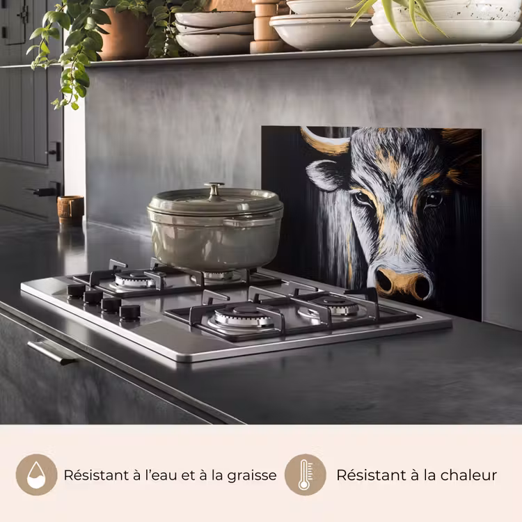 Fond de hotte - Taureau - Cornes - Museau - Or — 2